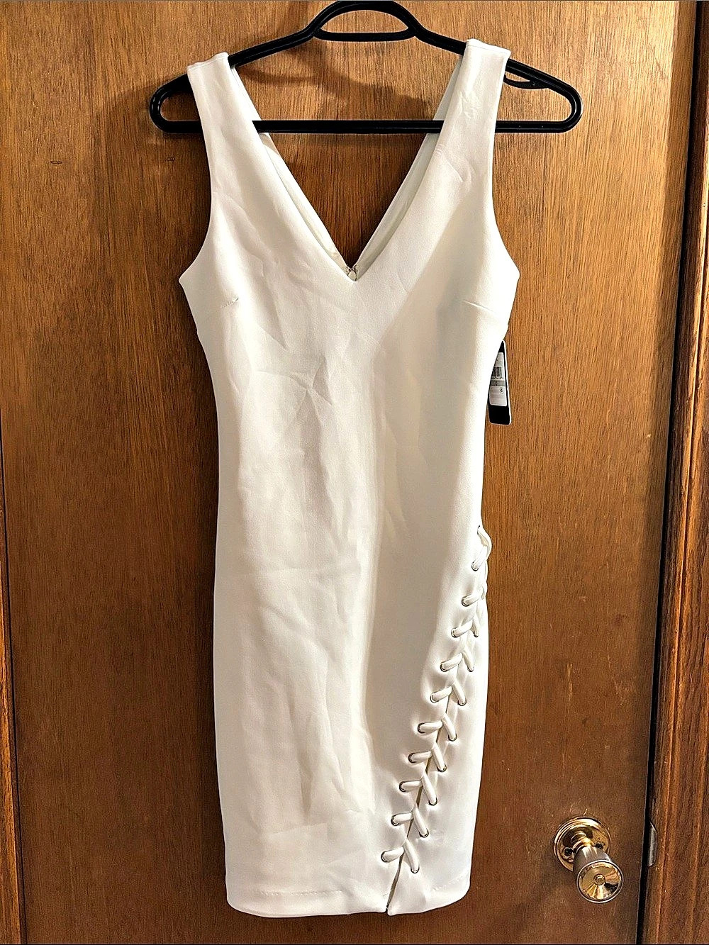 GUESS lace-up mini dress in White Size 0 NWT